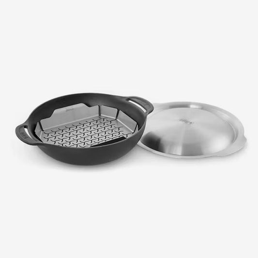 Juego de wok con soporte para cocinar al vapor Weber